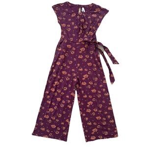 Pact Floral California Poppy Flower Short sleeve Bodysuit Small Women’s Maroon